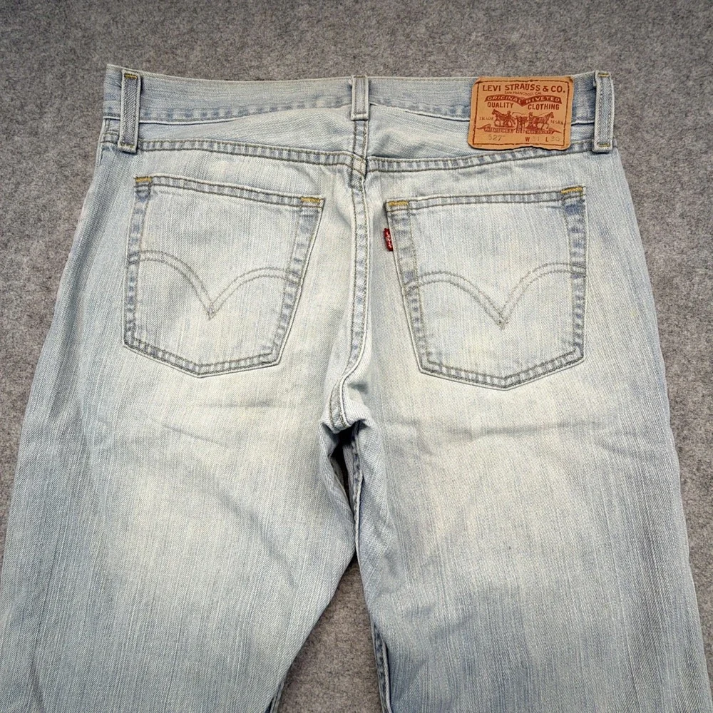Levis 527 Jeans Mens 31x30 Blue Cotton Bootcut Western Rips Denim Pants Y2K